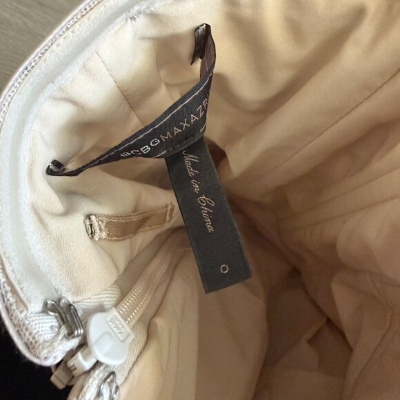 BCBGMAXAZRIA Strapless Mini Bandage Dress Champagne Sequin Size 0 - Picture 9 of 12